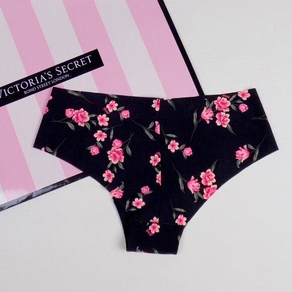 new! victoria's secret VS PINK floral roses no show seamless brief hip hugger - Picture 2 of 3